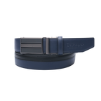 GoPlayer ツートン スライドバックル レザーベルト (ネイビーブルー)