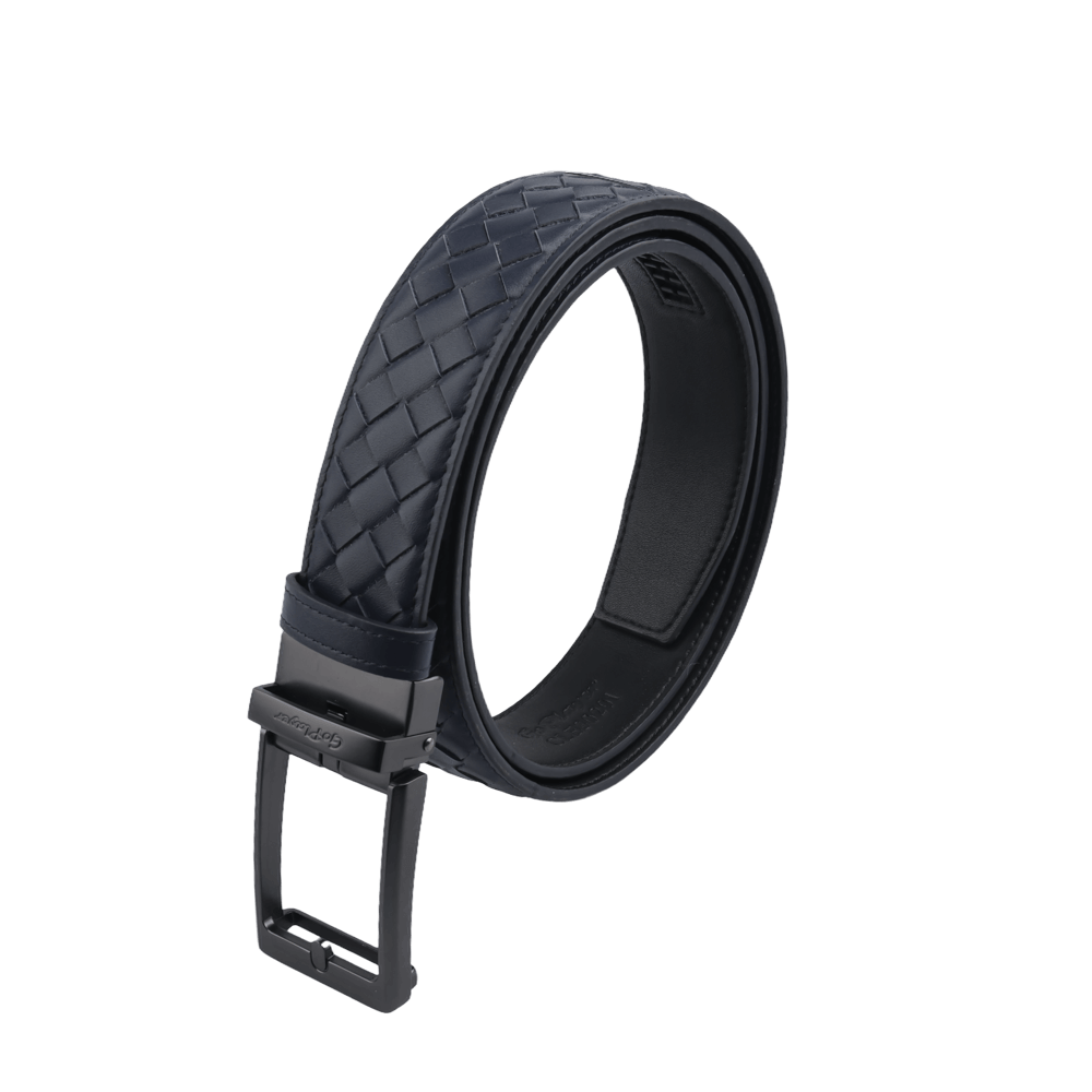 GoPlayer woven calfskin leather belt (black)
