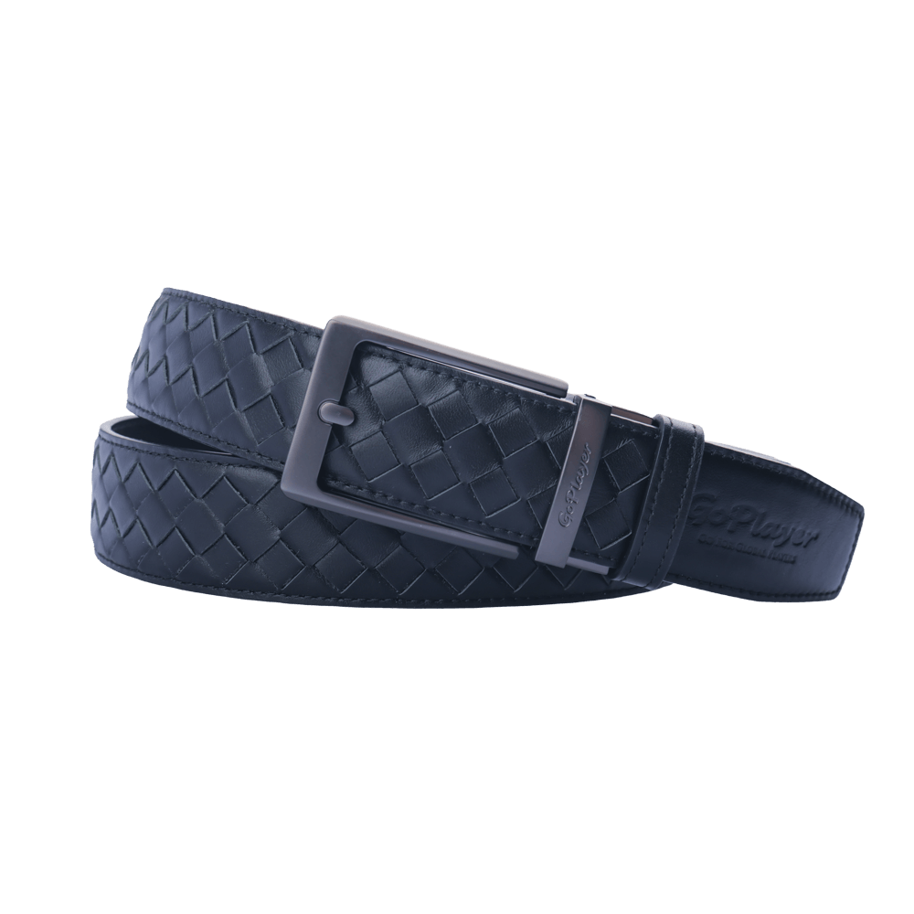 GoPlayer woven calfskin leather belt (black)