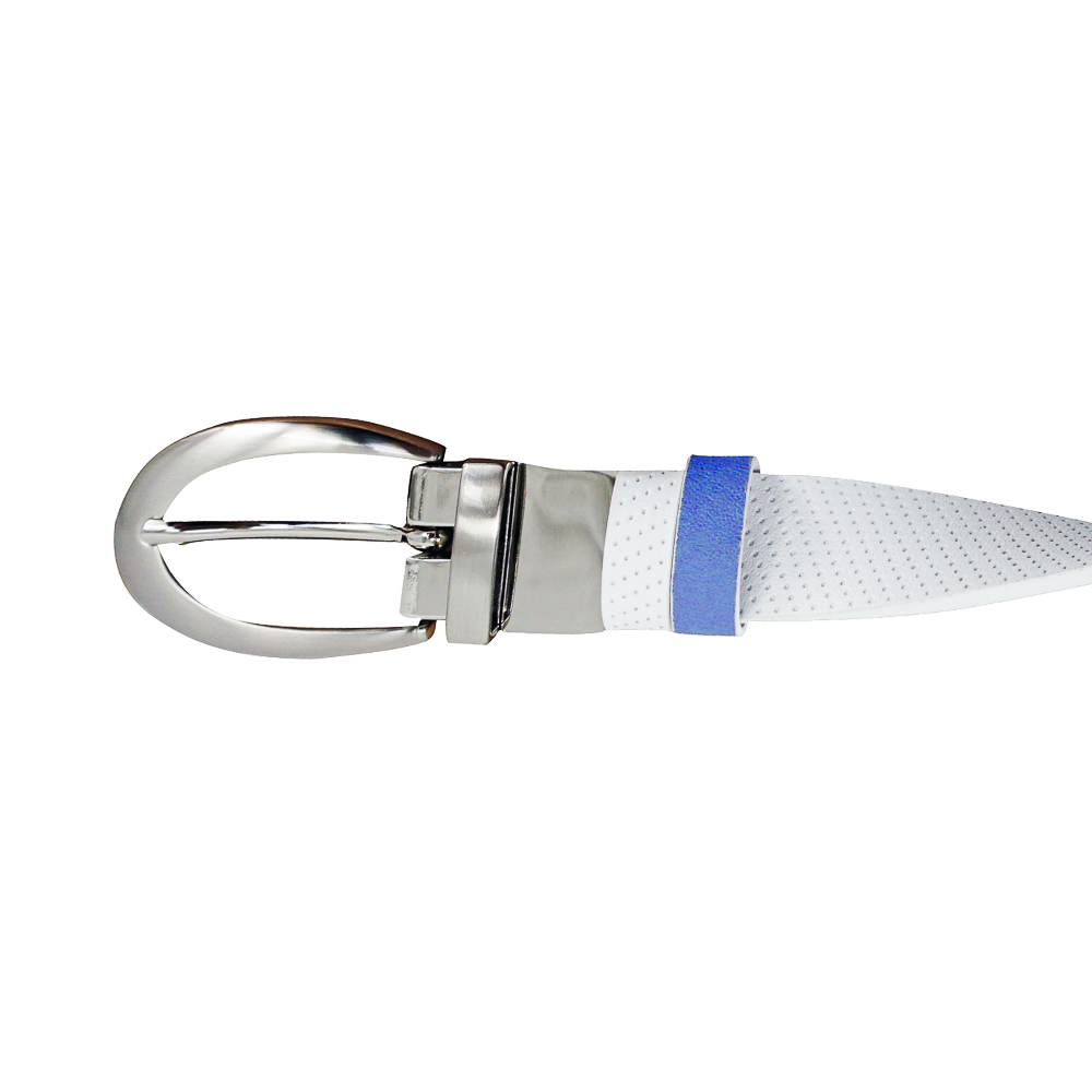 GP女25mm雙面扣皮帶(白/寶藍)