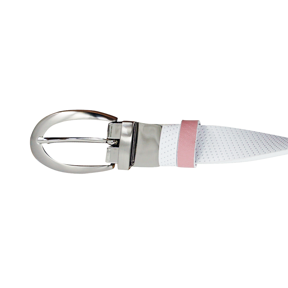 GP女25mm雙面扣皮帶(白/桃紅)