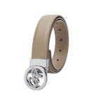 GoPlayer レディース トップグレインレザーベルト（カーキ）