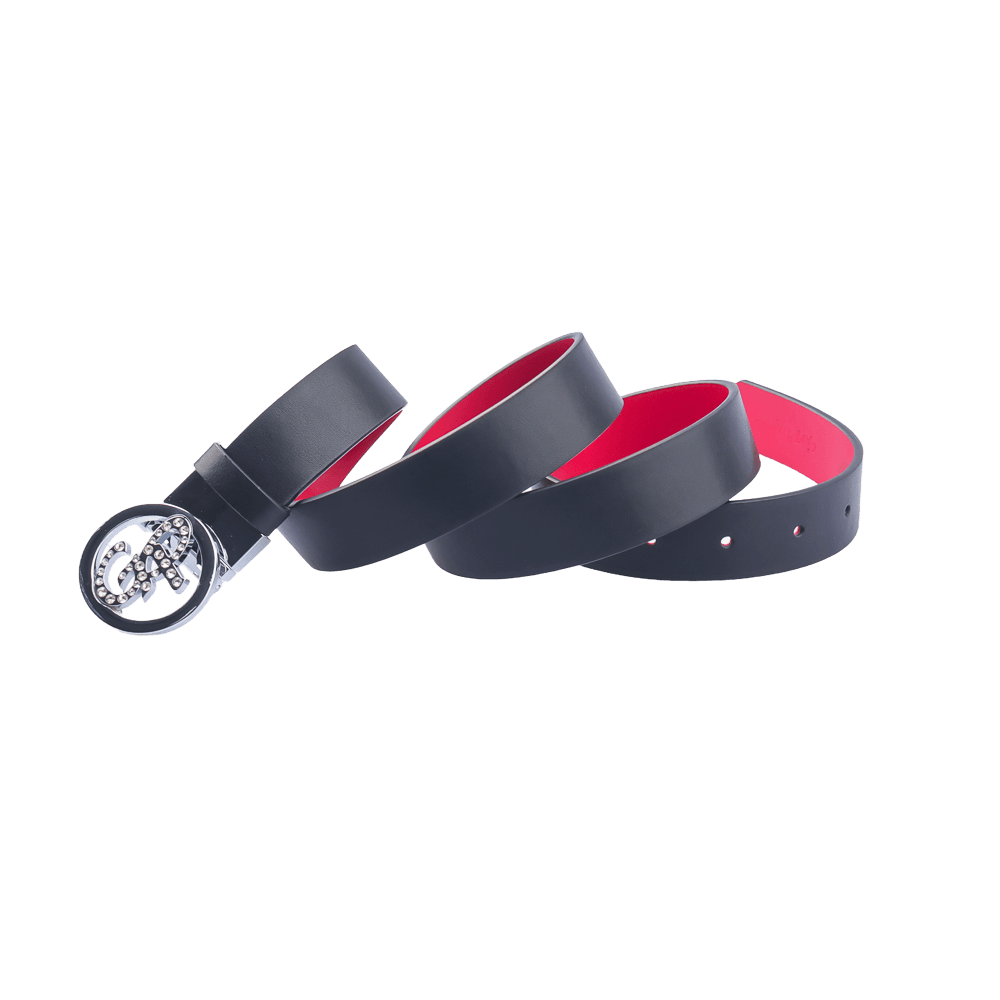 GoPlayer Women's Turnable Double-Sided Belt (Black and Red)