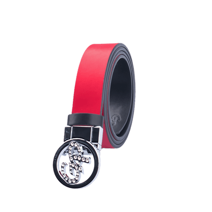 GoPlayer Women's Turnable Double-Sided Belt (Black and Red)