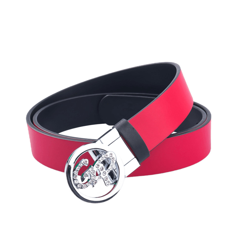 GoPlayer Women's Turnable Double-Sided Belt (Black and Red)