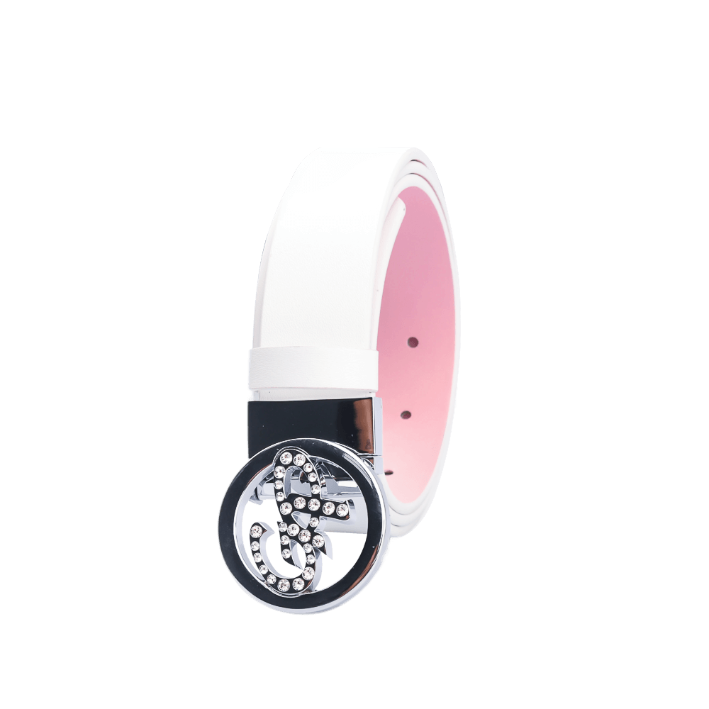 GoPlayer Women's Turnable Double-Sided Belt (White Pink)