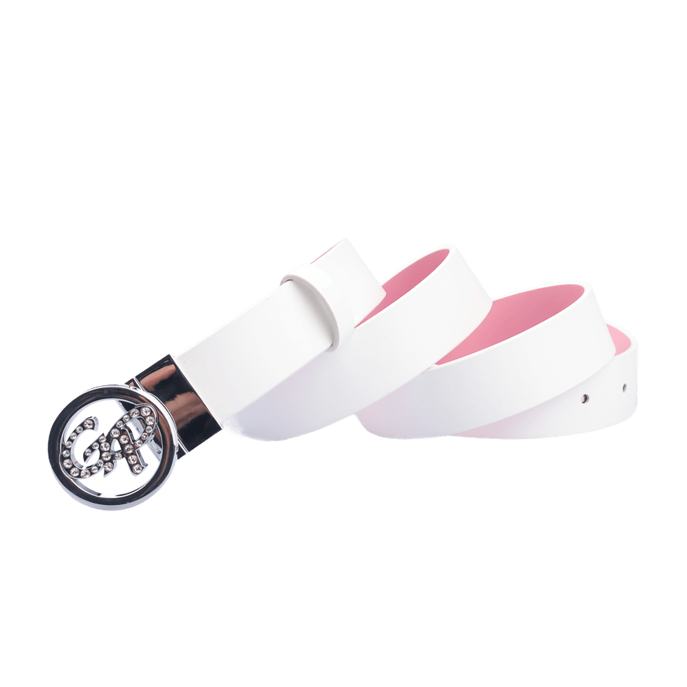 GoPlayer Women's Turnable Double-Sided Belt (White Pink)