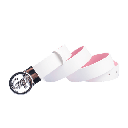 GoPlayer Women's Turnable Double-Sided Belt (White Pink)