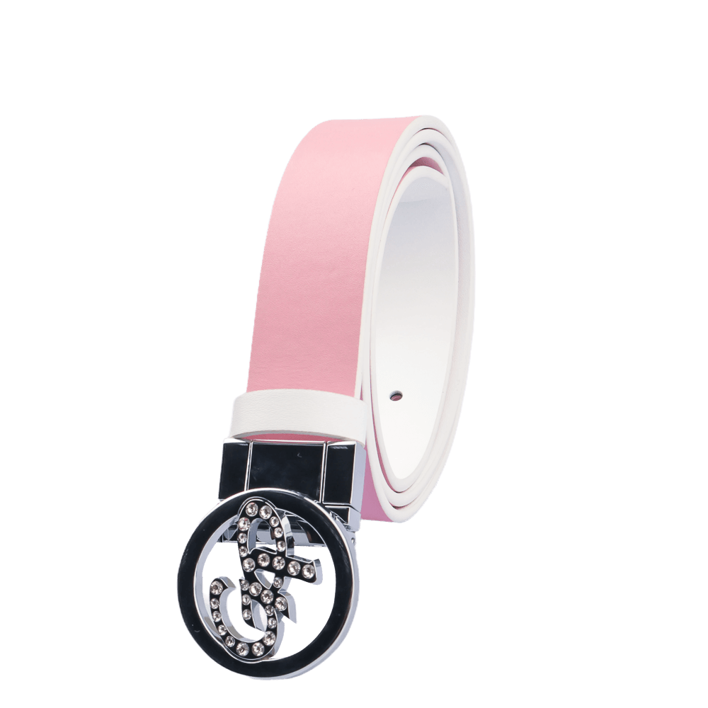 GoPlayer Women's Turnable Double-Sided Belt (White Pink)