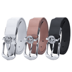 GoPlayer レディース ホースシューバックル ゴルフベルト (ダークピンク)