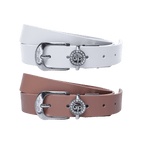 GoPlayer レディース ホースシューバックル ゴルフベルト (ホワイト)