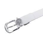 GoPlayer レディース ホースシューバックル ゴルフベルト (ホワイト)