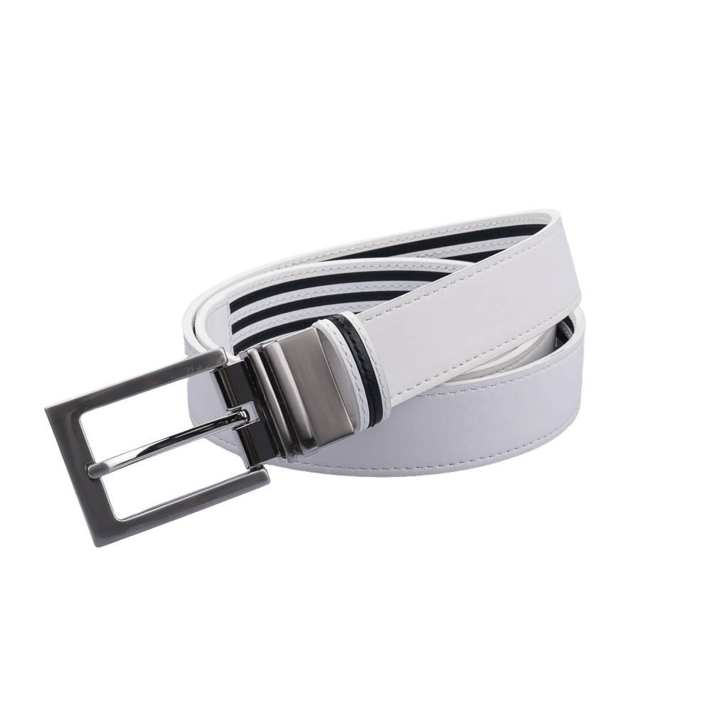 GoPlayer35mm ​​double-sided buckle belt (white/white and black stripes)