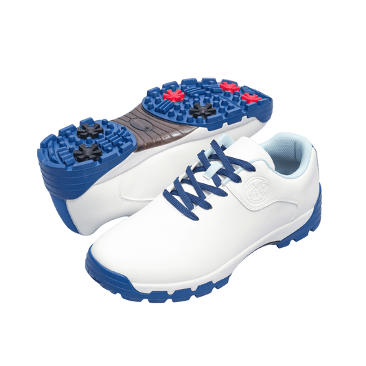 GoPlayer StartDrive ゴルフ スポーツシューズ（メンズ）（ホワイト＆ブルー）