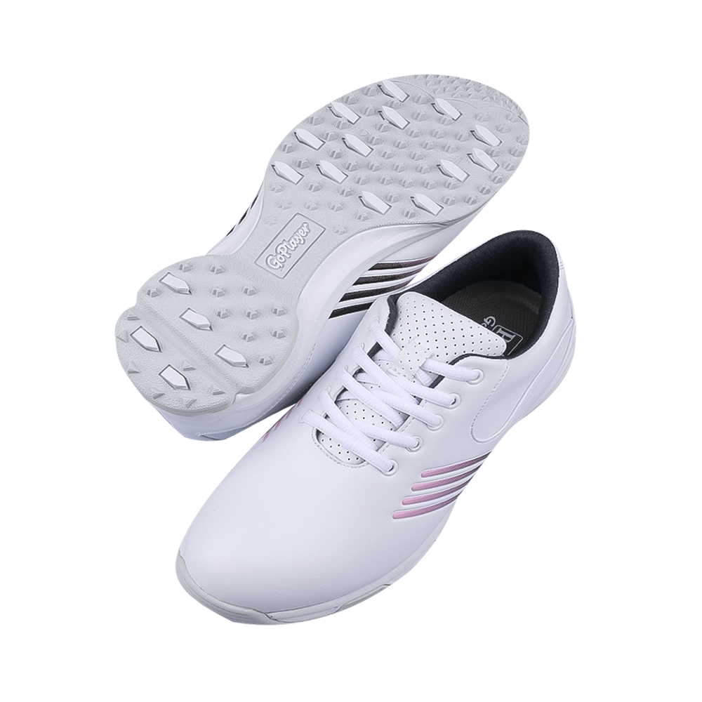 GoPlayer レディース ゴルフ シューズ (ホワイト & ブラック)