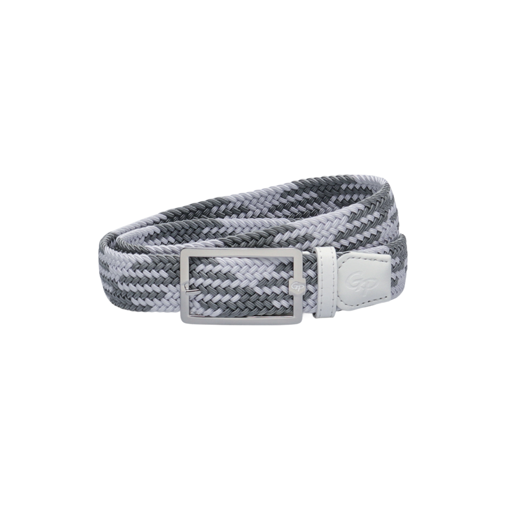 GoPlayer Men's Golf Elastic Belt (White and Gray)