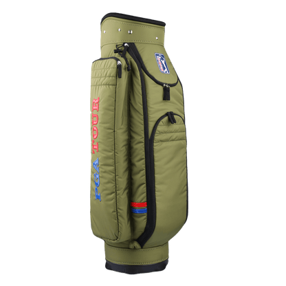 PGA 9 インチ トレンディな柔らかい布製バッグ (オリーブ グリーン)