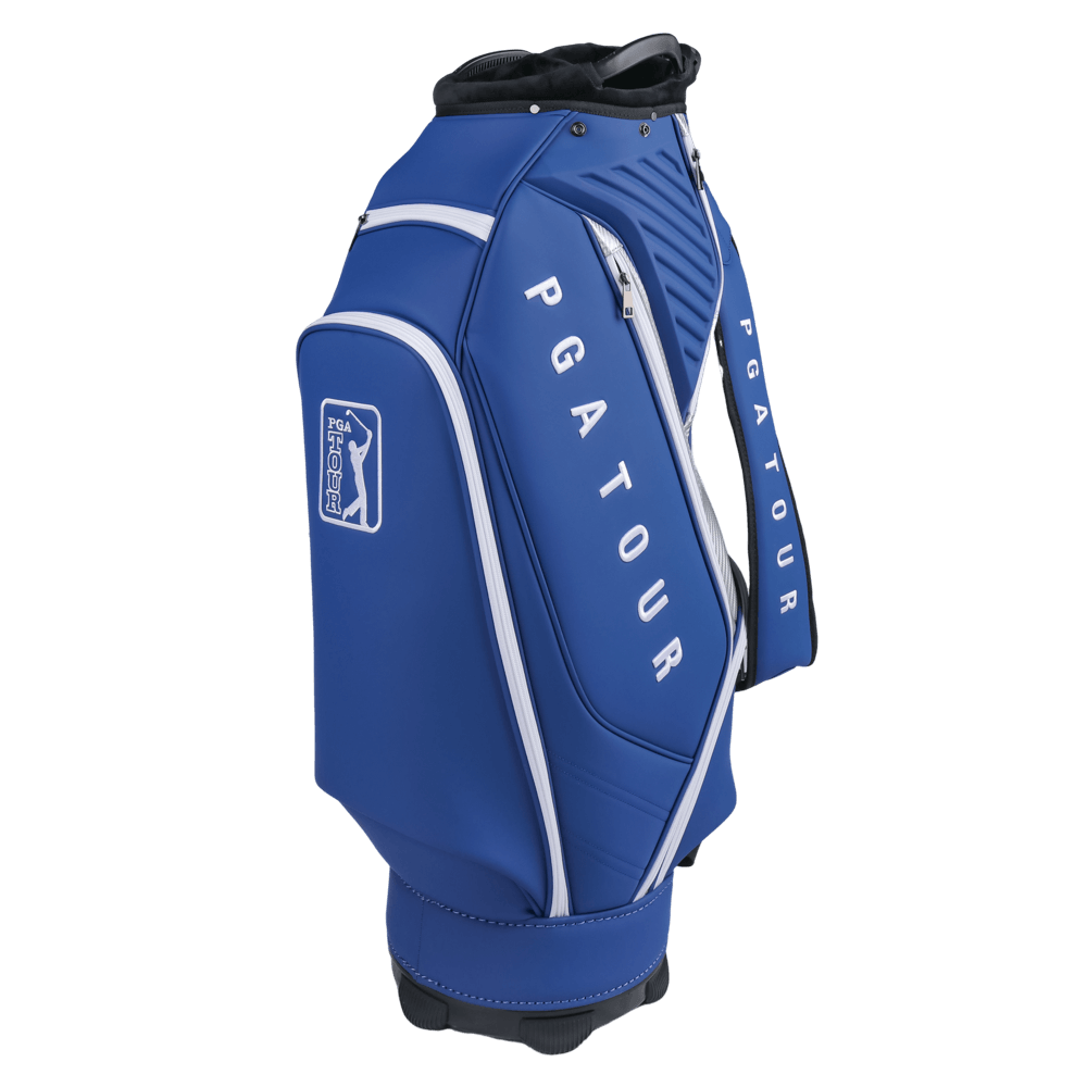 PGA TOUR 5-hole frosted leather pole bag (navy blue)