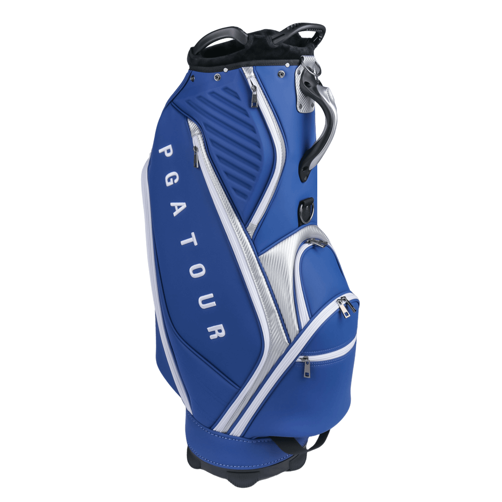 PGA TOUR 5-hole frosted leather pole bag (navy blue)
