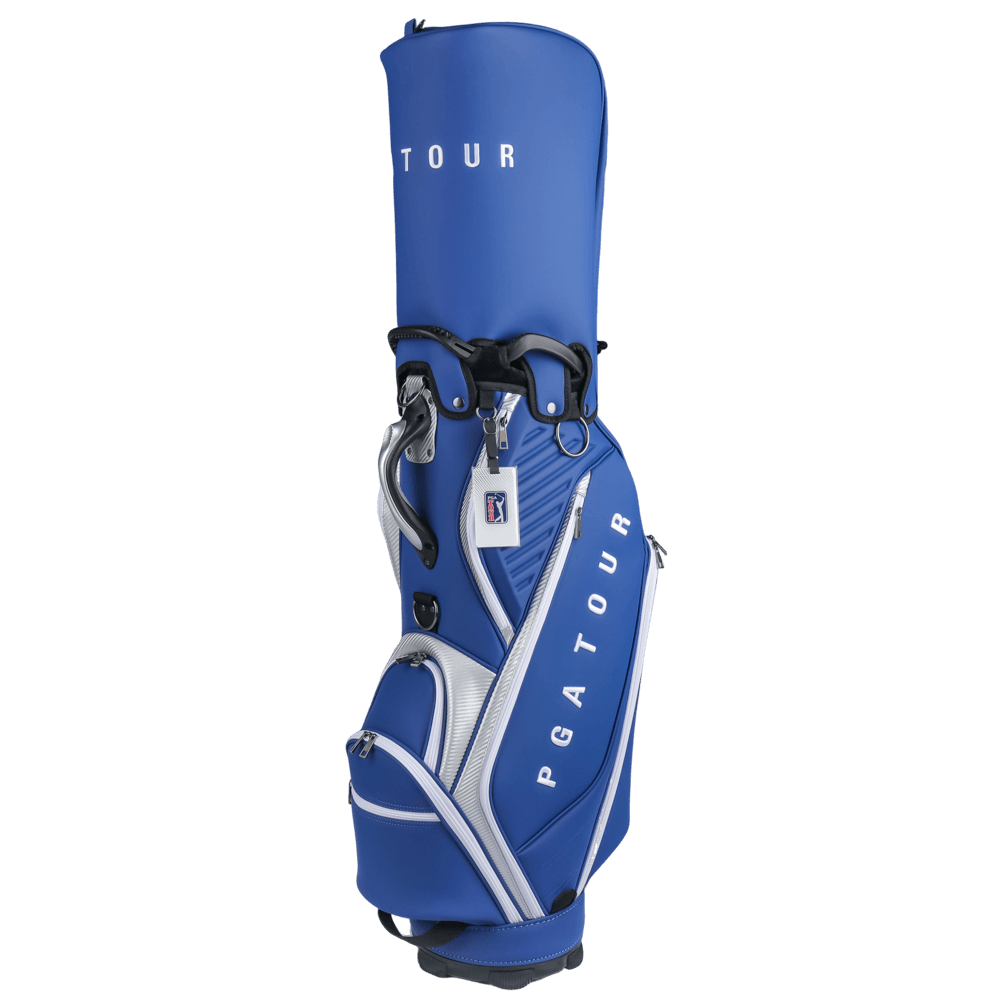 PGA TOUR 5-hole frosted leather pole bag (navy blue)