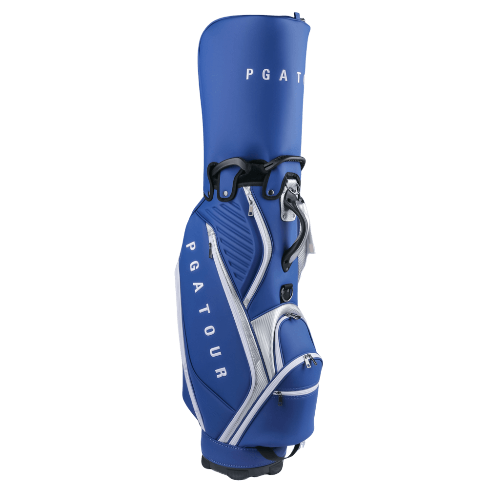 PGA TOUR 5-hole frosted leather pole bag (navy blue)