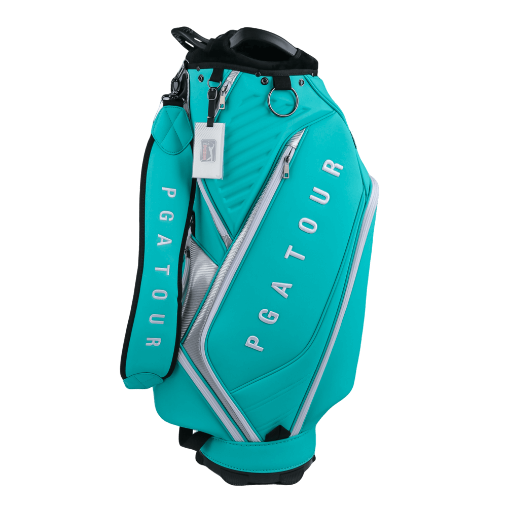 PGA TOUR 5-hole matte leather club bag (lake green)