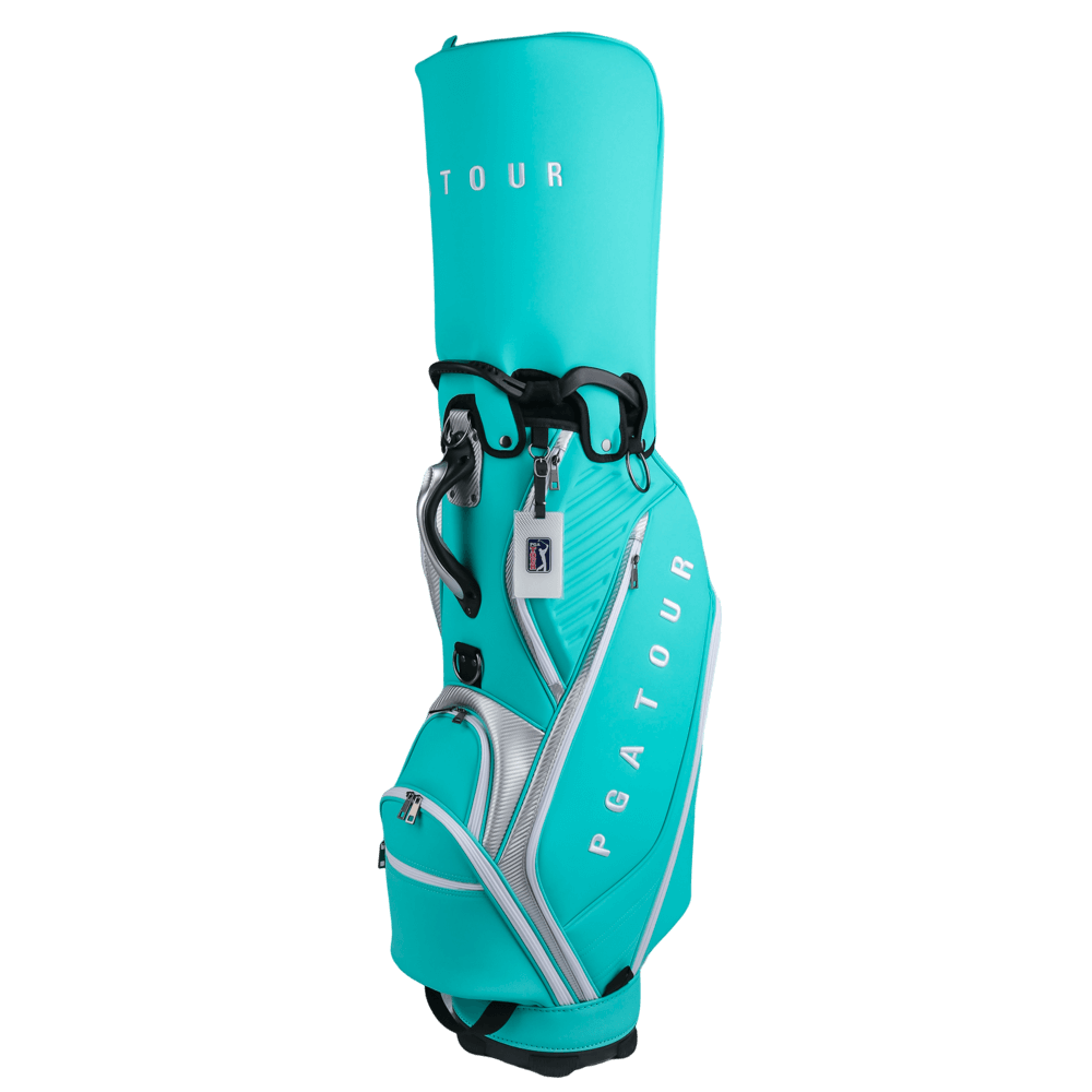 PGA TOUR 5-hole matte leather club bag (lake green)