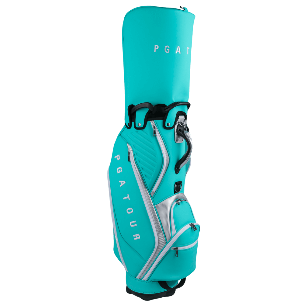 PGA TOUR 5-hole matte leather club bag (lake green)