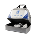 PGA 二重層ガーメントバッグ (シルバーに白と青)