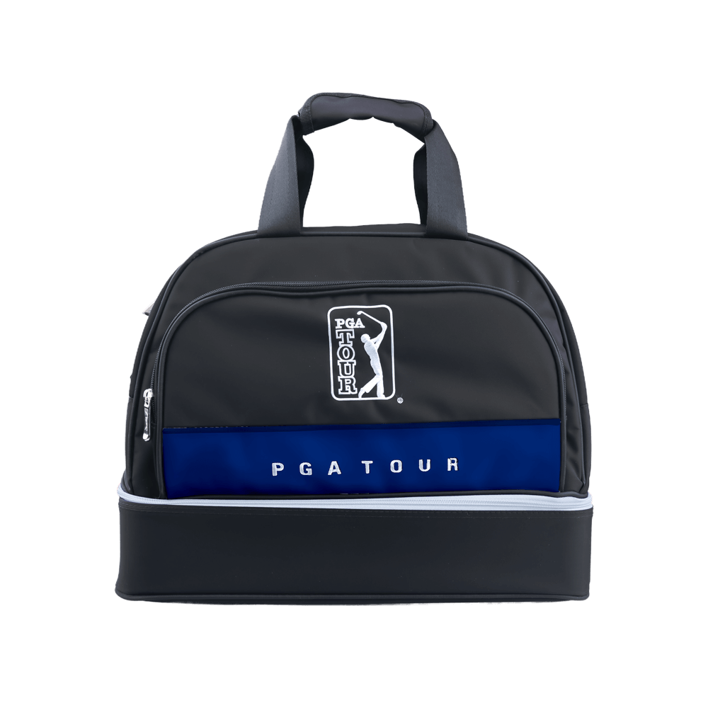 PGA exquisite fabric double layer garment bag (black with blue and white)