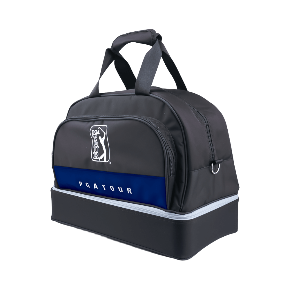 PGA exquisite fabric double layer garment bag (black with blue and white)