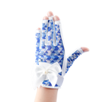 PGA TOUR Women's Golf Fingerless Bow Gloves (White and Blue)