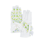 PGA TOUR Women's Golf Fingerless Bow Gloves (White and Green)