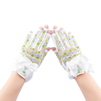 PGA TOUR Women's Golf Fingerless Bow Gloves (White and Green)