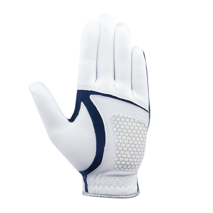 PGA Men's Golf Elastic Non-slip Gloves (White and Dark Blue)