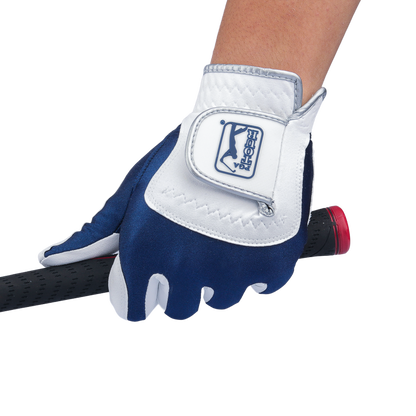 PGA Men's Golf Elastic Non-slip Gloves (White and Dark Blue)