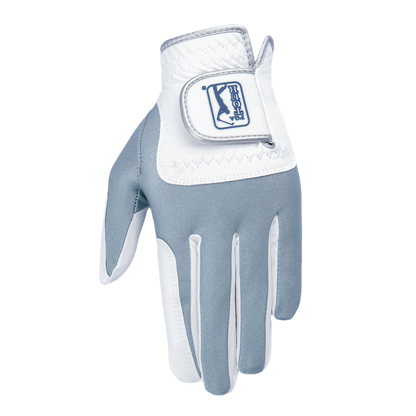 PGA Men's Golf Elastic Non-slip Gloves (White Gray)