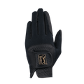 PGA TOUR Men's Golf Elastic Fabric Non-Slip Gloves (Black &amp; Gold)