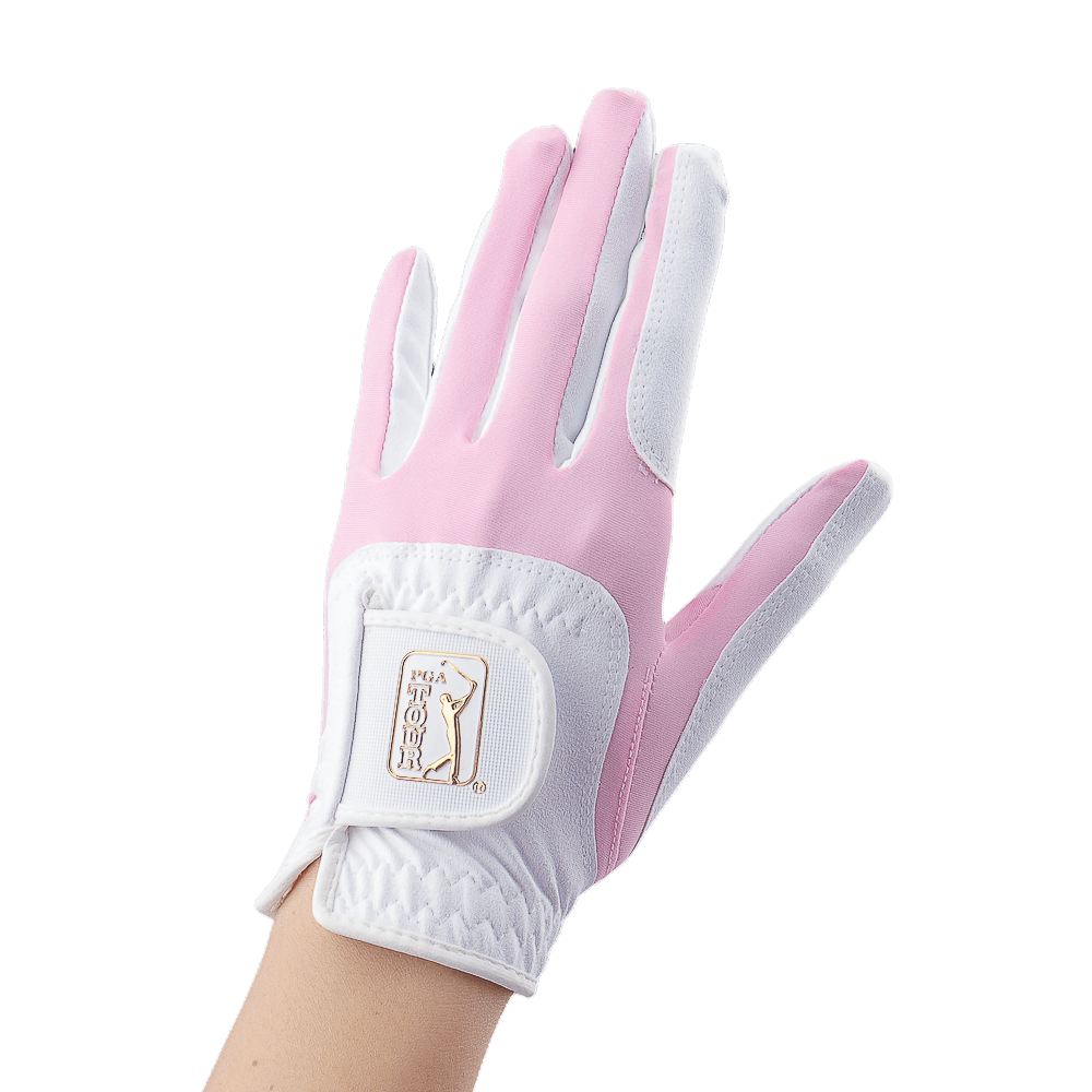 PGA women's golf elastic cloth non-slip gloves (white powder)