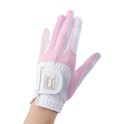 PGA women's golf elastic cloth non-slip gloves (white powder)
