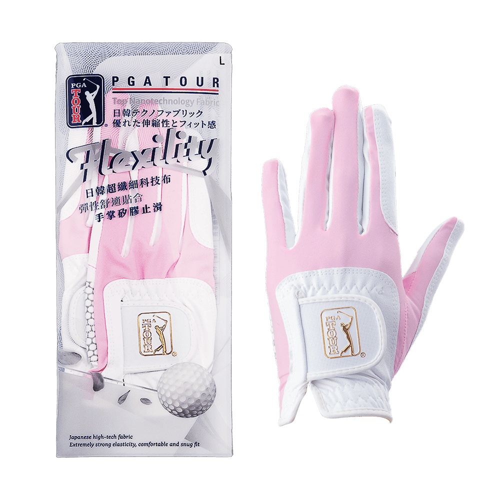PGA women's golf elastic cloth non-slip gloves (white powder)