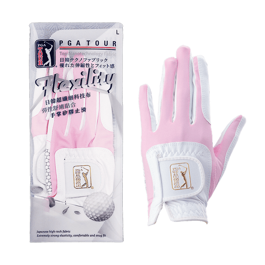 PGA women's golf elastic cloth non-slip gloves (white powder)