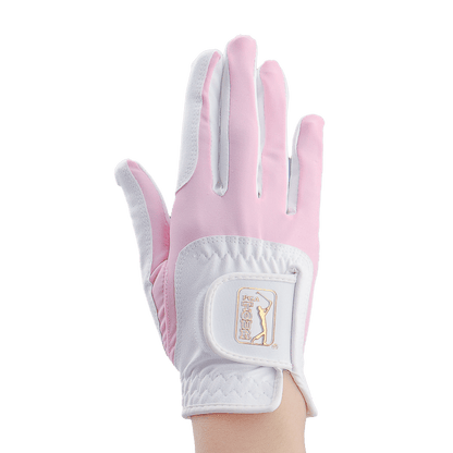 PGA ウィメンズ ゴルフ 伸縮性布滑り止め手袋 (ホワイトパウダー)
