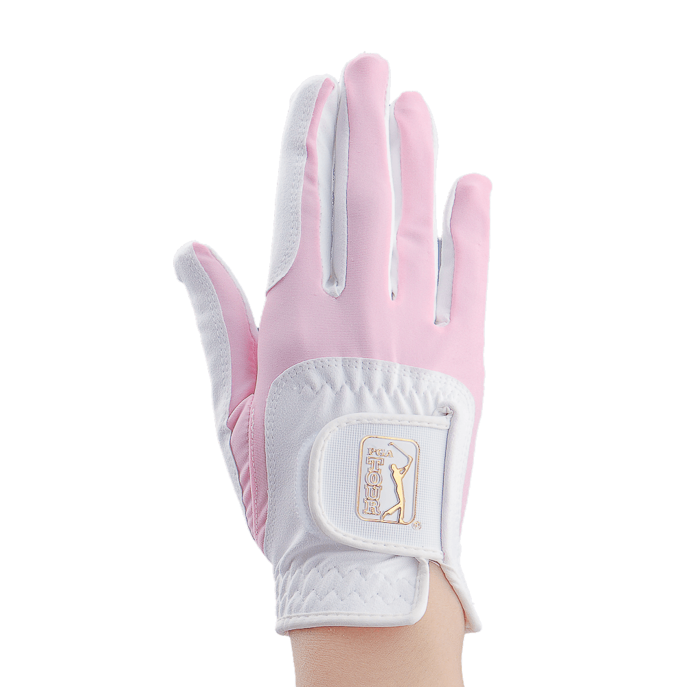 PGA women's golf elastic cloth non-slip gloves (white powder)