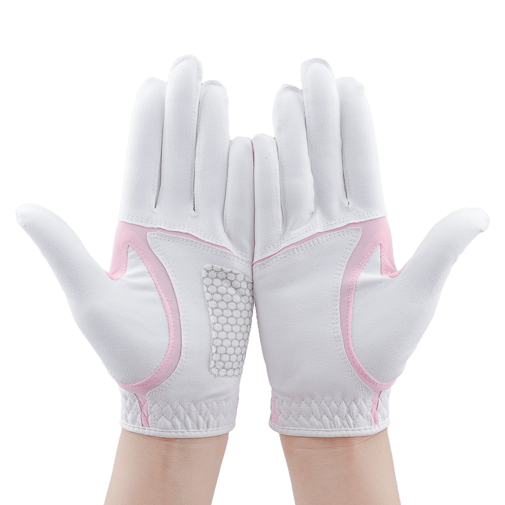 PGA women's golf elastic cloth non-slip gloves (white powder)