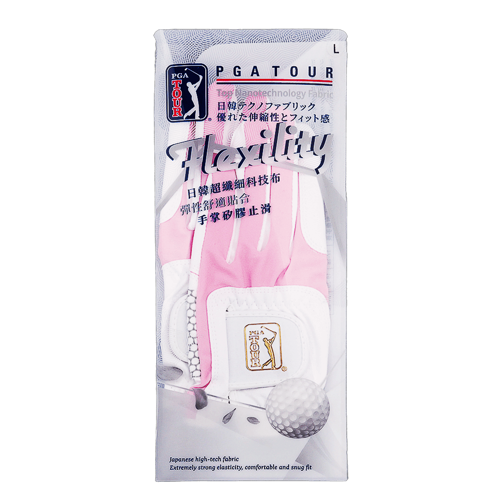 PGA women's golf elastic cloth non-slip gloves (white powder)