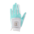 PGA TOUR Women's Golf Elastic Fabric Non-Slip Gloves (White and Green)
