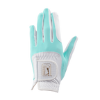 PGA women's golf elastic cloth non-slip gloves (white and green)