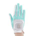 PGA women's golf elastic cloth non-slip gloves (white and green)