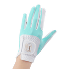 PGA women's golf elastic cloth non-slip gloves (white and green)